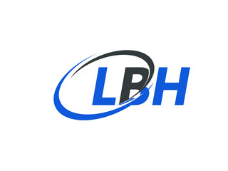 LBH letter creative modern elegant swoosh logo design