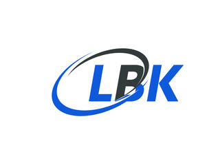 LBK letter creative modern elegant swoosh logo design