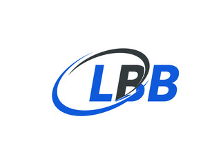 LBB letter creative modern elegant swoosh logo design