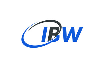 IBW letter creative modern elegant swoosh logo design