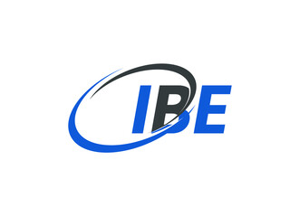 IBE letter creative modern elegant swoosh logo design
