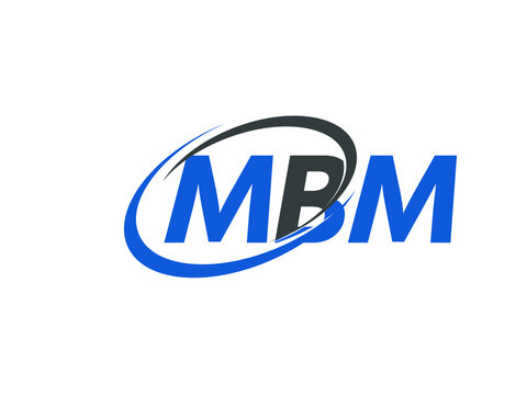 MBM letter creative modern elegant swoosh logo design