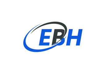 Obraz premium EBH letter creative modern elegant swoosh logo design
