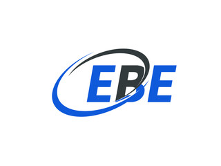EBE letter creative modern elegant swoosh logo design