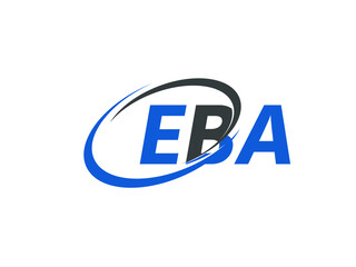 EBA letter creative modern elegant swoosh logo design