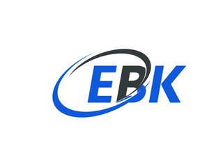 EBK letter creative modern elegant swoosh logo design