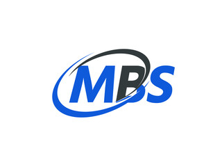 MBS letter creative modern elegant swoosh logo design