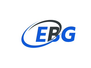 EBG letter creative modern elegant swoosh logo design