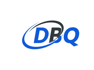 DBQ letter creative modern elegant swoosh logo design
