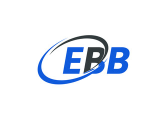 EBB letter creative modern elegant swoosh logo design
