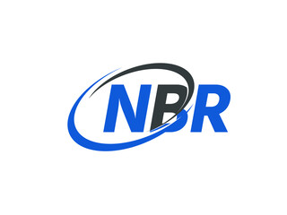 NBR letter creative modern elegant swoosh logo design