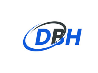 DBH letter creative modern elegant swoosh logo design