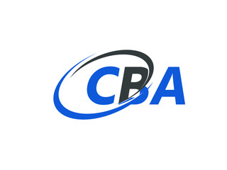 Obraz premium CBA letter creative modern elegant swoosh logo design