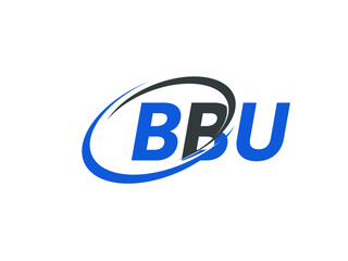 BBU letter creative modern elegant swoosh logo design