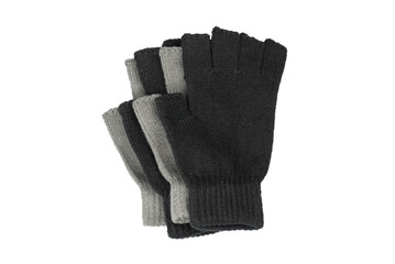 Black gloves isolated on a white background.
