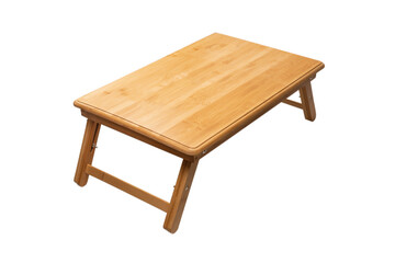 Wooden table isolated on a white background.
