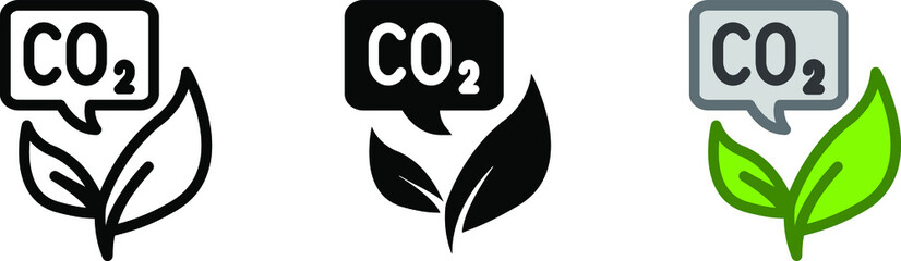 Obraz premium Carbon and leaf icon, carbon emissions free