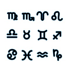 Set of zodiac signs vector illustration isolated on white background