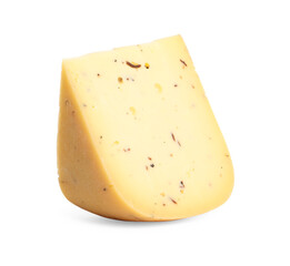 Naklejka premium Piece of delicious truffle cheese isolated on white