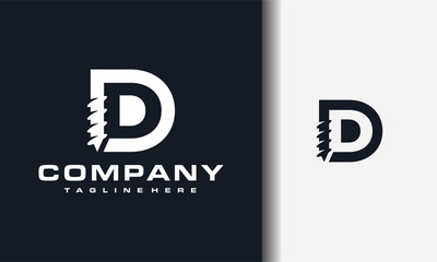 letter D drill logo - obrazy, fototapety, plakaty