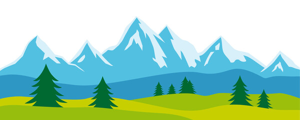 Mountains graphic in vector quality.