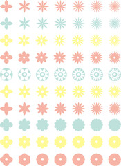 お花アイコンたくさんセット_淡い色