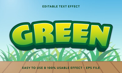 Green editable text effect with modern style compatible for business or product logo