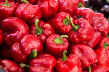 red pepper on market counter