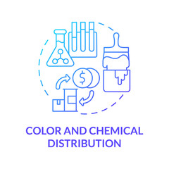 Color and chemical distribution blue gradient concept icon. Supplies wholesale and shipping. Products delivery business abstract idea thin line illustration. Vector isolated outline color drawing