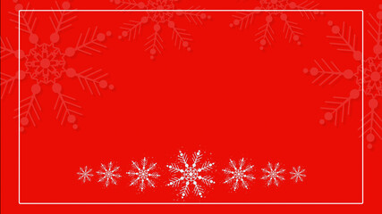 red Christmas background, snow flakes and shinny stars,new year blank template