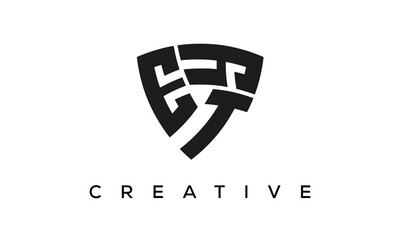 Shield letters ETY creative logo