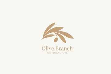 Fototapeta na wymiar Olive oil tree branch logo illustration design