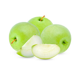 Fresh green apple isolated on white background