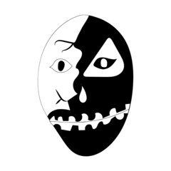Monster Mask #3 Line Art Silhouette Design Element Art SVG EPS Logo PNG Vector Clipart Cutting Cut Cricut
