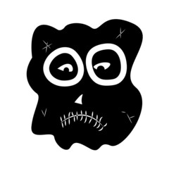 Monster Mask Line Art Silhouette Design Element Art SVG EPS Logo PNG Vector Clipart Cutting Cut Cricut