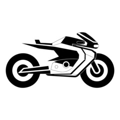 Fototapeta premium Futuristic Motorbike Line Art Silhouette Design Element Art SVG EPS Logo PNG Vector Clipart Cutting Cut Cricut