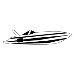 Speedboat Line Art Silhouette Design Element Art SVG EPS Logo PNG Vector Clipart Cutting Cut Cricut