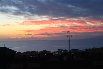 sunset in the city