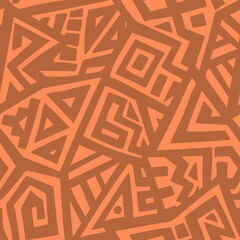 Unique Geometric Vector Seamless Pattern made in ethnic style. Aztec textile print. African traditional design. Creative boho pattern. Perfect for site backgrounds, wrapping paper and fabric design.