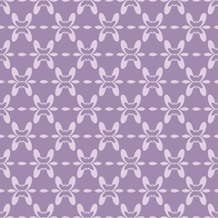 Decorative background pattern with abstract ornament on a purple background. Seamless wallpaper texture. Vector image