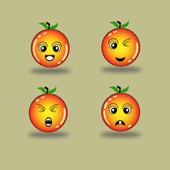 Cute fresh citrus fruit icon