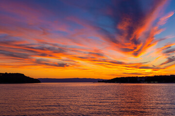 Sunset on the Adriatic Sea on Cres Island, Croatia