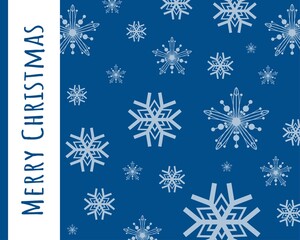 Blue snowflakes stars light Christmas card