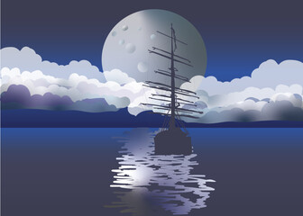 ship in the sea