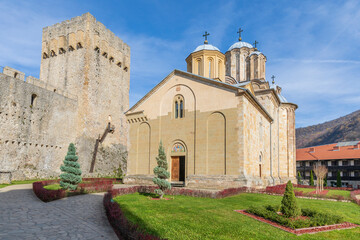 Manasija Monastery also known as Resava. Medieval Serbian Orthodox monastery, church is dedicated to the Holy Trinity. Endowment of Despot Stefan Lazarevic. Serbia