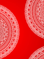 Aipan Design pattern for india festival vector red and white color
