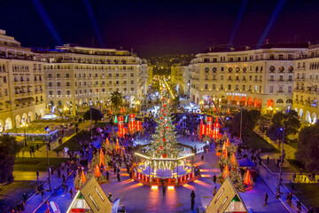 Aristotelous Square in Thessaloniki which was decorated for Christmas