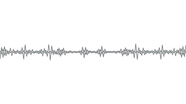 Sound wave isolated on white background. black color digital sound wave equalizer. Audio technology wave concept and design under the concept of black and white emphasize simplicity.