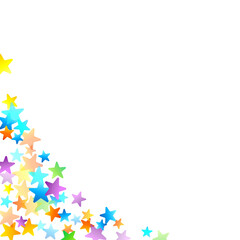 Rainbow Festive Confetti. Carnival Star Falling.