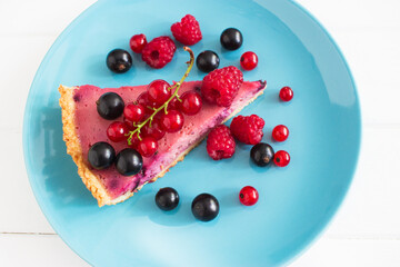 Berry tart blue plate.